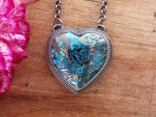Load image into Gallery viewer, Persian Turquoise with Pyrite Heart Necklace