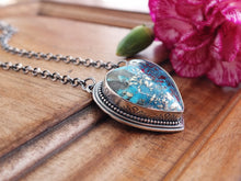 Load image into Gallery viewer, Persian Turquoise with Pyrite Heart Necklace