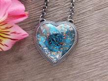 Load image into Gallery viewer, Persian Turquoise with Pyrite Heart Necklace