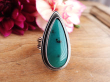 Load image into Gallery viewer, Blue Opalized Wood Ring or Pendant (Choose Your Size)