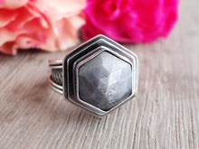 Load image into Gallery viewer, Rose Cut Gray Sapphire Ring or Pendant (Choose Your Size)