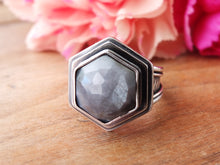 Load image into Gallery viewer, Rose Cut Gray Sapphire Ring or Pendant (Choose Your Size)