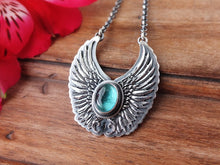 Load image into Gallery viewer, Blue Tourmaline Angel Wing Necklace