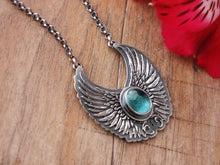 Load image into Gallery viewer, Blue Tourmaline Angel Wing Necklace