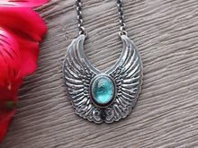 Load image into Gallery viewer, Blue Tourmaline Angel Wing Necklace