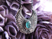 Load image into Gallery viewer, Blue Tourmaline Angel Wing Necklace
