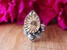 Load image into Gallery viewer, Ammonite with Mother of Pearl Ring or Pendant (Choose Your Size)