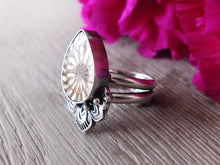 Load image into Gallery viewer, Ammonite with Mother of Pearl Ring or Pendant (Choose Your Size)