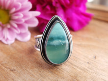 Load image into Gallery viewer, Blue Opalized Wood Ring or Pendant (Choose Your Size)