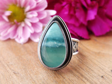 Load image into Gallery viewer, Blue Opalized Wood Ring or Pendant (Choose Your Size)