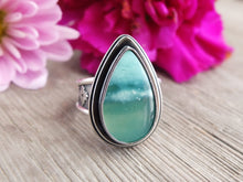 Load image into Gallery viewer, Blue Opalized Wood Ring or Pendant (Choose Your Size)