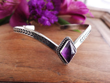 Load image into Gallery viewer, Amethyst Chevron Cuff Bracelet