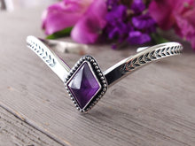 Load image into Gallery viewer, Amethyst Chevron Cuff Bracelet