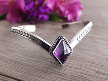 Load image into Gallery viewer, Amethyst Chevron Cuff Bracelet
