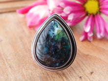 Load image into Gallery viewer, Blue Opalized Wood Ring or Pendant (Choose Your Size)