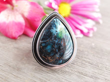 Load image into Gallery viewer, Blue Opalized Wood Ring or Pendant (Choose Your Size)