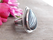 Load image into Gallery viewer, Blue Opalized Wood Ring or Pendant (Choose Your Size)