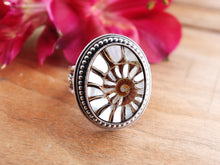 Load image into Gallery viewer, Ammonite with Mother of Pearl Inlay Ring or Pendant (Choose Your Size)