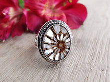 Load image into Gallery viewer, Ammonite with Mother of Pearl Inlay Ring or Pendant (Choose Your Size)