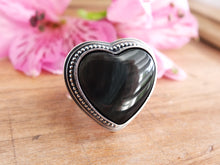 Load image into Gallery viewer, Rainbow Obsidian Heart Ring or Pendant (Choose Your Size)
