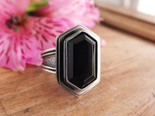 Load image into Gallery viewer, Hexagonal Onyx Ring or Pendant (Choose Your Size)