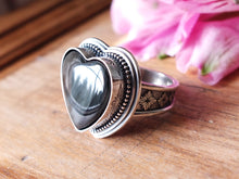 Load image into Gallery viewer, Rainbow Obsidian Heart Ring or Pendant (Choose Your Size)