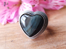 Load image into Gallery viewer, Rainbow Obsidian Heart Ring or Pendant (Choose Your Size)