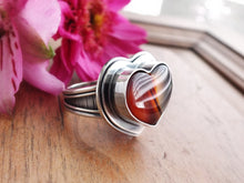 Load image into Gallery viewer, Montana Agate Heart Ring or Pendant (Choose Your Size)