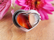 Load image into Gallery viewer, Montana Agate Heart Ring or Pendant (Choose Your Size)