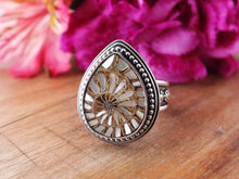 Load image into Gallery viewer, Ammonite with Mother of Pearl Inlay Ring or Pendant (Choose Your Size)