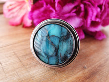 Load image into Gallery viewer, Blue Opalized Petrified Wood Ring or Pendant (Choose Your Size)