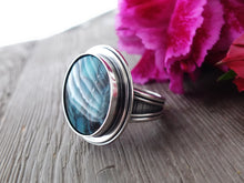 Load image into Gallery viewer, Blue Opalized Petrified Wood Ring or Pendant (Choose Your Size)