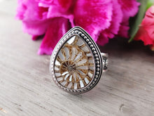 Load image into Gallery viewer, Ammonite with Mother of Pearl Inlay Ring or Pendant (Choose Your Size)