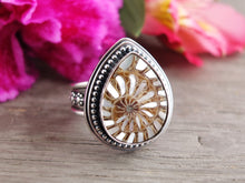 Load image into Gallery viewer, Ammonite with Mother of Pearl Inlay Ring or Pendant (Choose Your Size)