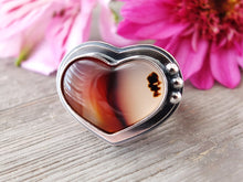 Load image into Gallery viewer, Montana Agate Heart Ring or Pendant (Choose Your Size)