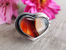 Load image into Gallery viewer, Montana Agate Heart Ring or Pendant (Choose Your Size)