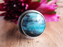 Load image into Gallery viewer, Blue Opalized Petrified Wood Ring or Pendant (Choose Your Size)
