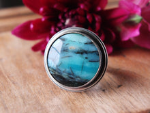 Load image into Gallery viewer, Blue Opalized Petrified Wood Ring or Pendant (Choose Your Size)