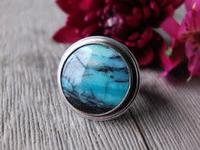 Load image into Gallery viewer, Blue Opalized Petrified Wood Ring or Pendant (Choose Your Size)