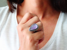 Load image into Gallery viewer, Amethyst & Mother of Pearl Ring or Pendant (Choose Your Size)