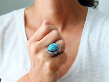 Load image into Gallery viewer, Persian Turquoise w/ Pyrite Ring or Pendant (Choose Your Size)