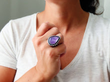 Load image into Gallery viewer, Amethyst & Mother of Pearl Ring or Pendant (Choose Your Size)