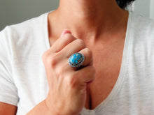 Load image into Gallery viewer, Persian Turquoise w/ Pyrite Ring or Pendant (Choose Your Size)