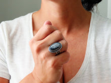 Load image into Gallery viewer, Luna Oscura / Dark Moon Stone Ring or Pendant (Choose Your Size)