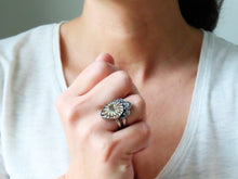Load image into Gallery viewer, Ammonite with Mother of Pearl Ring or Pendant (Choose Your Size)