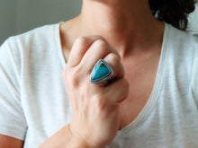 Load image into Gallery viewer, Blue Opalized Petrified Wood Ring or Pendant (Choose Your Size)