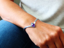 Load image into Gallery viewer, Amethyst Chevron Cuff Bracelet