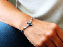 Load image into Gallery viewer, Black Onyx Chevron Cuff Bracelet