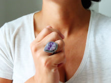 Load image into Gallery viewer, Amethyst Lace Agate Ring or Pendant (Choose Your Size)