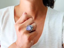 Load image into Gallery viewer, Amethyst and Mother of Pearl Ring or Pendant (Choose Your Size)